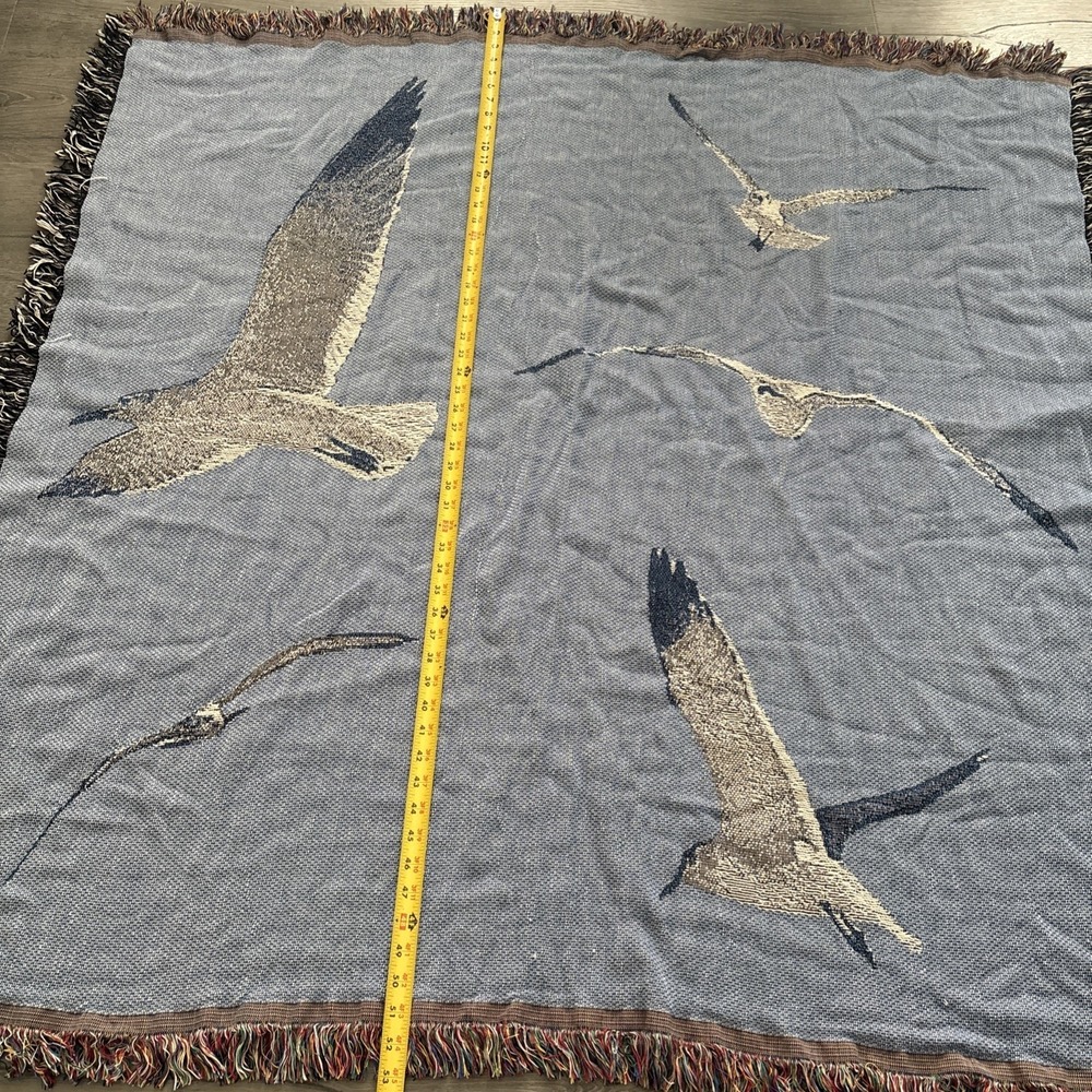 Taylor Swift 1989 Taylor's Version Seagull Woven Blue Blanket preowned few snags - Picture 8 of 12